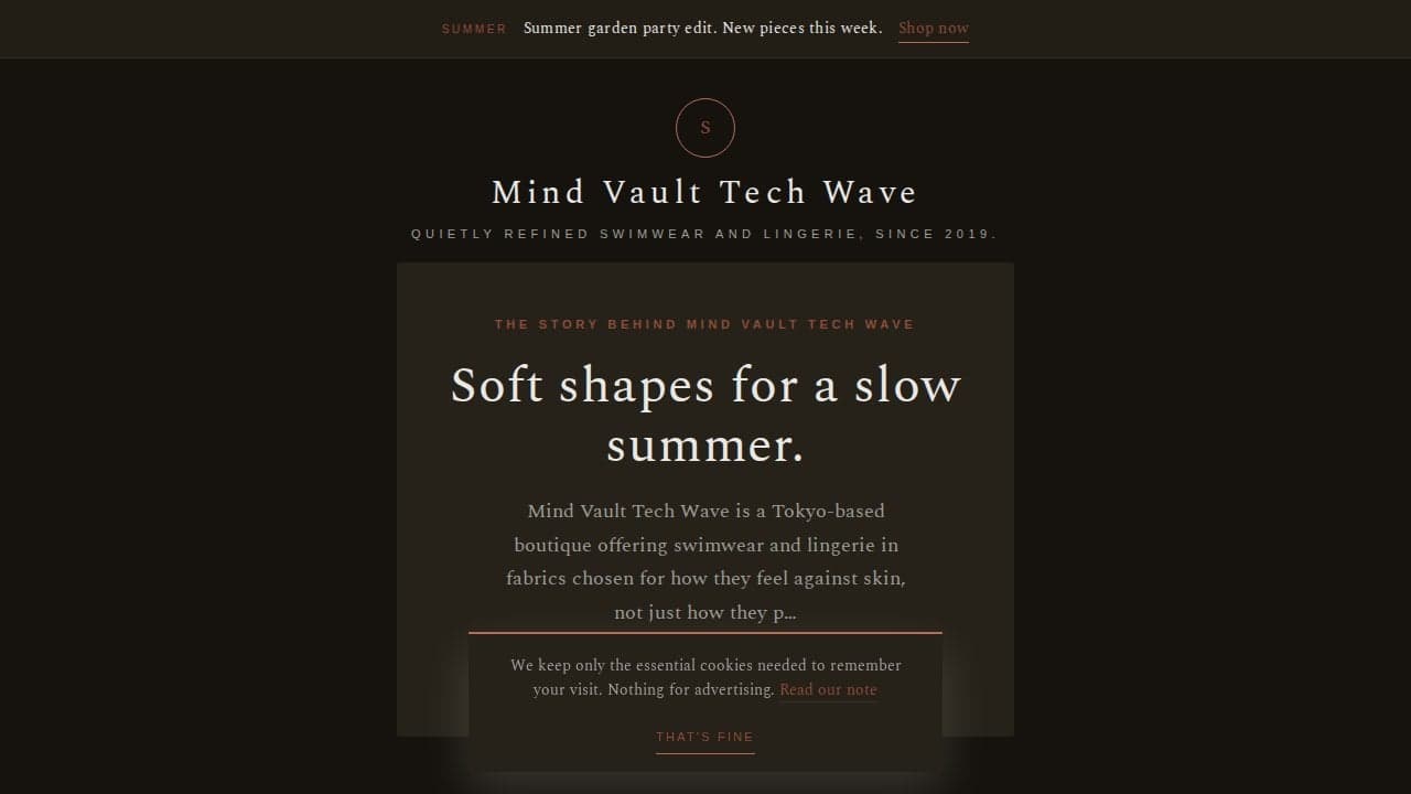 Mind Vault Tech Wave · Quietly refined swimwear and lingerie, since の関連画像 5