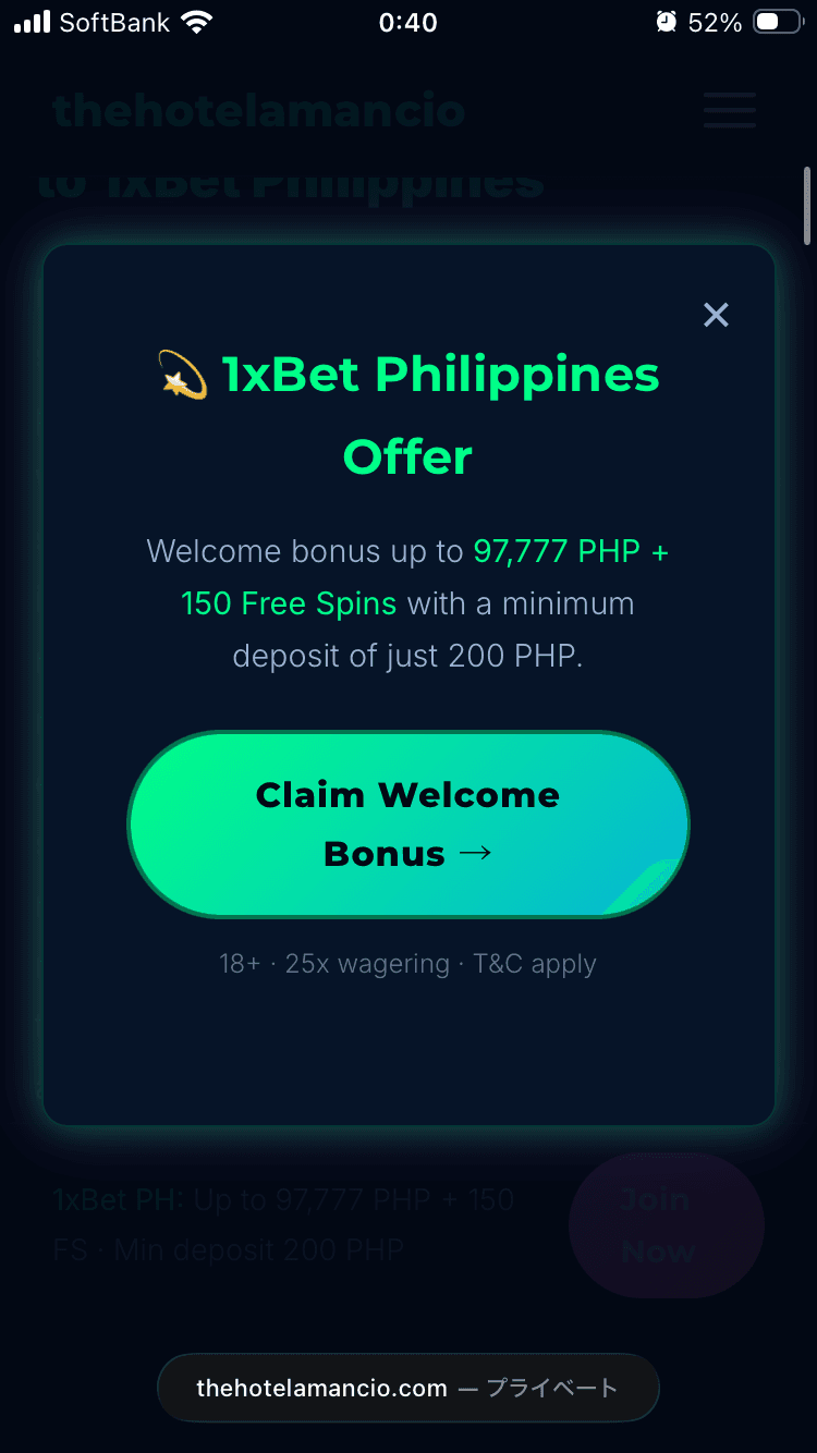 https://thehotelamancio.com//en-ph/　　1xBet Philippines — Official Platform Overview の関連画像 1